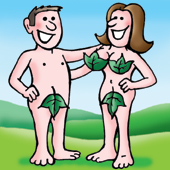 Adam en Eva met een lach